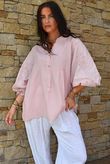 Mimi Pillow Cotton Batwing Blouse Rose 